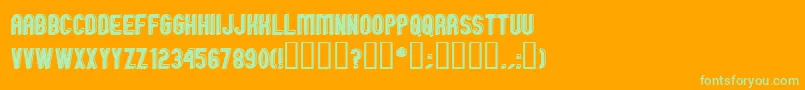 GmExpOffsetOutline Font – Green Fonts on Orange Background