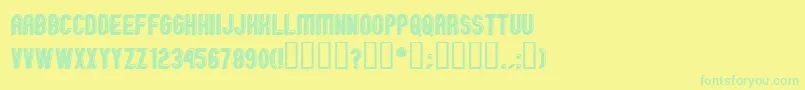 GmExpOffsetOutline Font – Green Fonts on Yellow Background