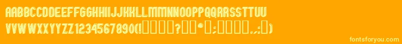 GmExpOffsetOutline Font – Yellow Fonts on Orange Background