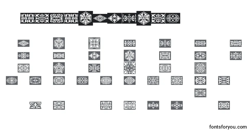 Czcionka Prtornament4 – alfabet, cyfry, specjalne znaki