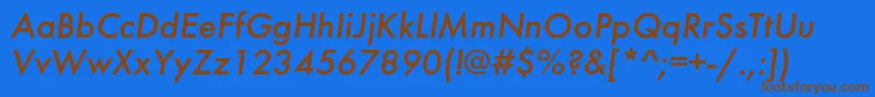 FuturiscItalic Font – Brown Fonts on Blue Background