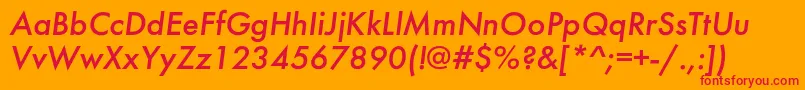 フォントFuturiscItalic – オレンジの背景に赤い文字