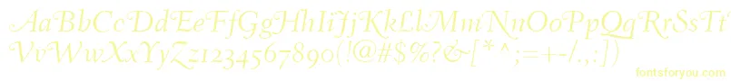 FairfieldLh46SwashLightItalicOldStyleFigures Font – Yellow Fonts on White Background