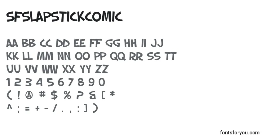 Шрифт SfSlapstickComic – алфавит, цифры, специальные символы