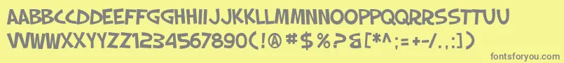 SfSlapstickComic-Schriftart – Graue Schriften auf gelbem Hintergrund