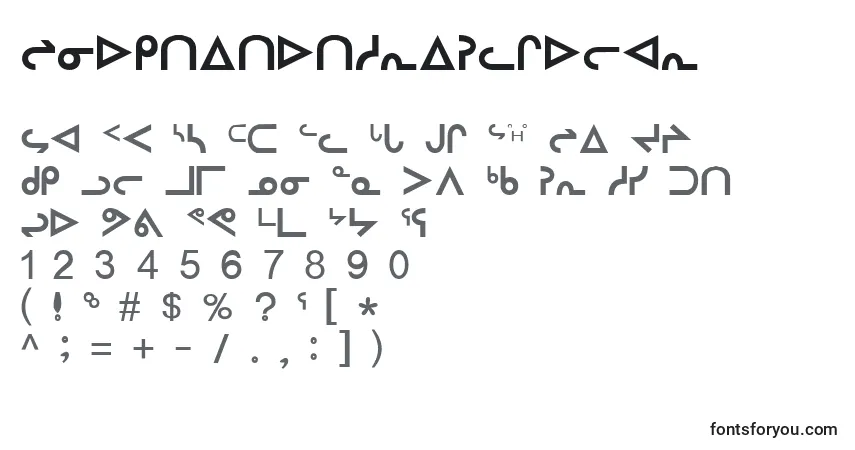 Czcionka InuktitutSriRegular – alfabet, cyfry, specjalne znaki