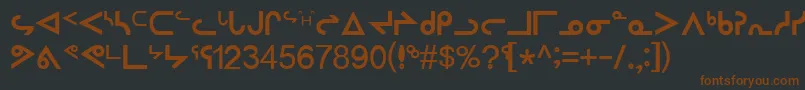 InuktitutSriRegular-fontti – ruskeat fontit mustalla taustalla