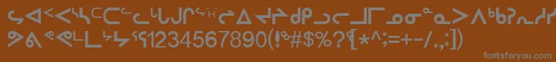 Czcionka InuktitutSriRegular – szare czcionki na brązowym tle
