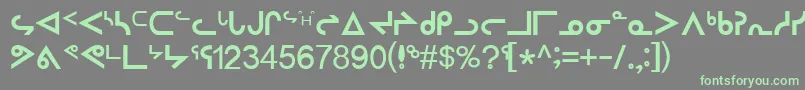 Шрифт InuktitutSriRegular – зелёные шрифты на сером фоне