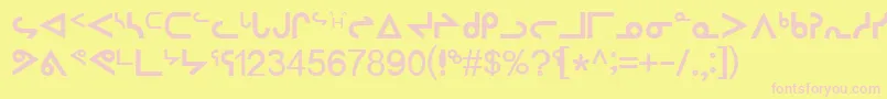 InuktitutSriRegular Font – Pink Fonts on Yellow Background