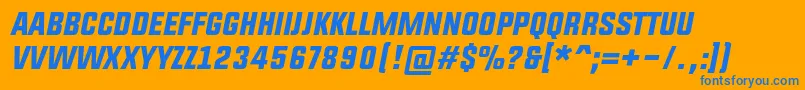 UpboltersItalic-fontti – siniset fontit oranssilla taustalla