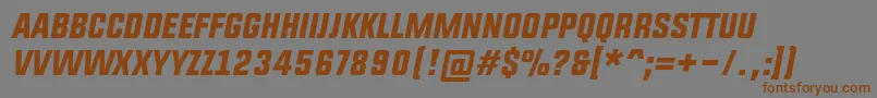 UpboltersItalic-fontti – ruskeat fontit harmaalla taustalla