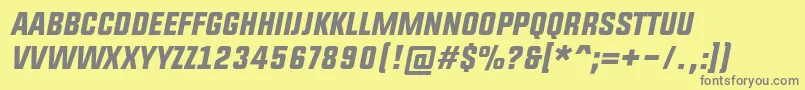 UpboltersItalic Font – Gray Fonts on Yellow Background