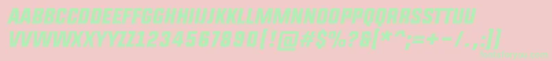 UpboltersItalic Font – Green Fonts on Pink Background