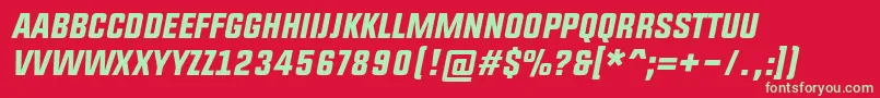 UpboltersItalic Font – Green Fonts on Red Background