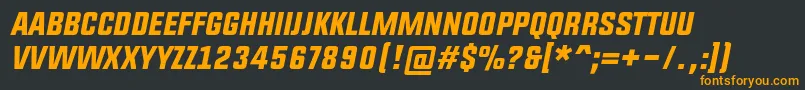 UpboltersItalic-Schriftart – Orangefarbene Schriften auf schwarzem Hintergrund