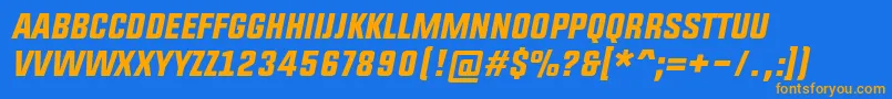 UpboltersItalic Font – Orange Fonts on Blue Background