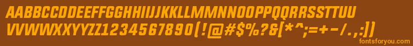 Police UpboltersItalic – polices orange sur fond brun