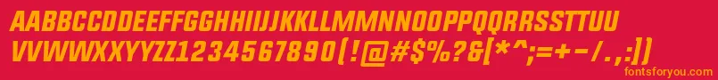 Police UpboltersItalic – polices orange sur fond rouge