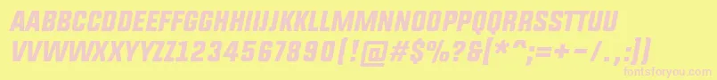 UpboltersItalic Font – Pink Fonts on Yellow Background