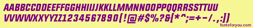 UpboltersItalic Font – Purple Fonts on Yellow Background