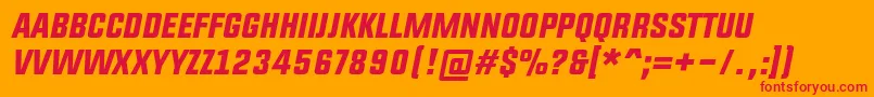 Police UpboltersItalic – polices rouges sur fond orange