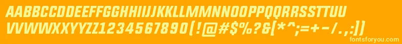 UpboltersItalic-Schriftart – Gelbe Schriften auf orangefarbenem Hintergrund