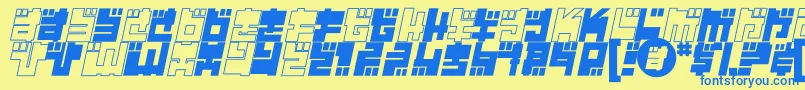 Year2000Replicant Font – Blue Fonts on Yellow Background