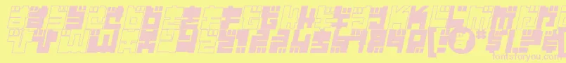 Year2000Replicant-fontti – vaaleanpunaiset fontit keltaisella taustalla