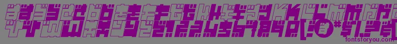 フォントYear2000Replicant – 紫色のフォント、灰色の背景