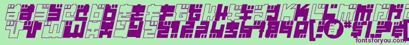 Year2000Replicant Font – Purple Fonts on Green Background