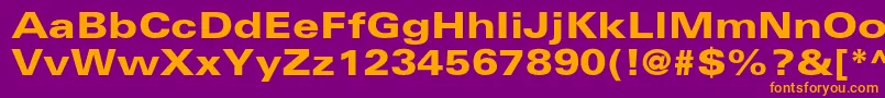 UniversltstdBlackex Font – Orange Fonts on Purple Background