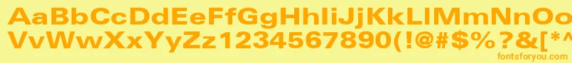 UniversltstdBlackex Font – Orange Fonts on Yellow Background