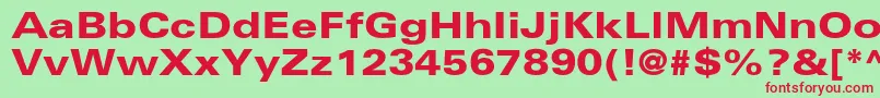 UniversltstdBlackex Font – Red Fonts on Green Background