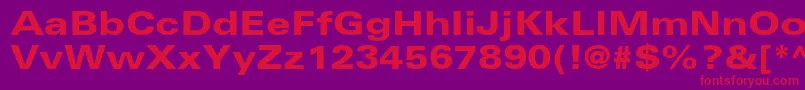 UniversltstdBlackex Font – Red Fonts on Purple Background