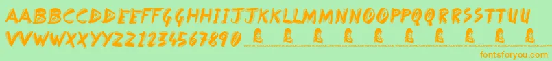 BrokenDreams Font – Orange Fonts on Green Background