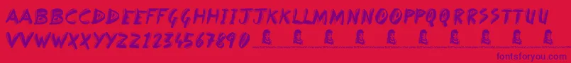 BrokenDreams-Schriftart – Violette Schriften auf rotem Hintergrund