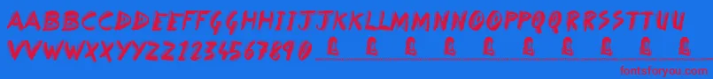 BrokenDreams-fontti – punaiset fontit sinisellä taustalla
