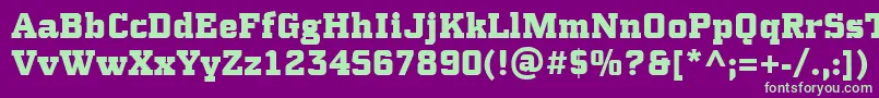 PfsynchproBlack Font – Green Fonts on Purple Background