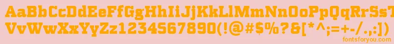 PfsynchproBlack Font – Orange Fonts on Pink Background