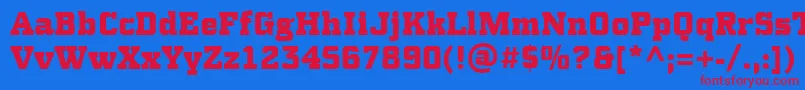 PfsynchproBlack Font – Red Fonts on Blue Background