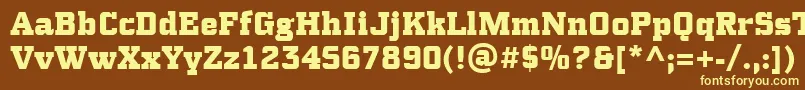 PfsynchproBlack Font – Yellow Fonts on Brown Background