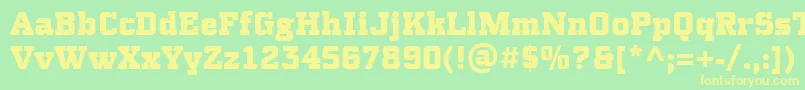 PfsynchproBlack Font – Yellow Fonts on Green Background