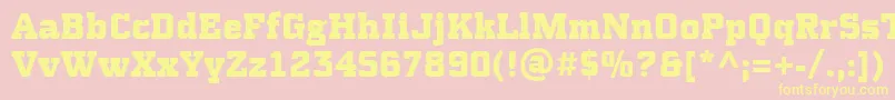 Fonte PfsynchproBlack – fontes amarelas em um fundo rosa