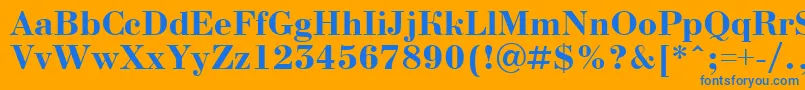 フォントBodoninovaBold – オレンジの背景に青い文字