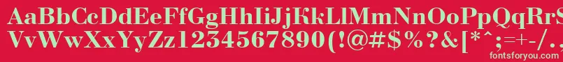 BodoninovaBold Font – Green Fonts on Red Background