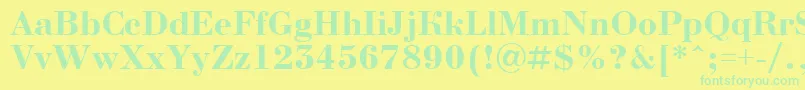 フォントBodoninovaBold – 黄色い背景に緑の文字