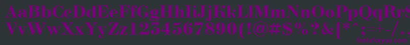BodoninovaBold-fontti – violetit fontit mustalla taustalla