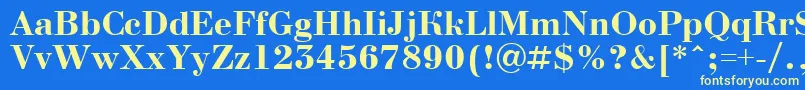 フォントBodoninovaBold – 黄色の文字、青い背景