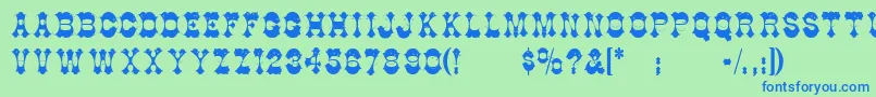 Berlooscomix Font – Blue Fonts on Green Background